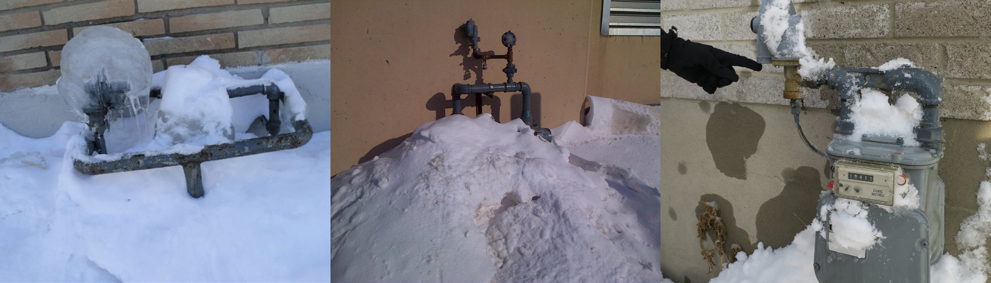 Gas meters in winter