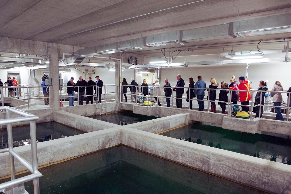 Attendees of the Point Pleasant celebration participate in a facility tour