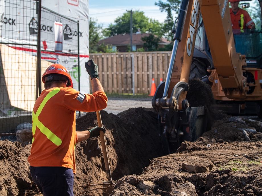 Our service and gas operator digs to install a gas service