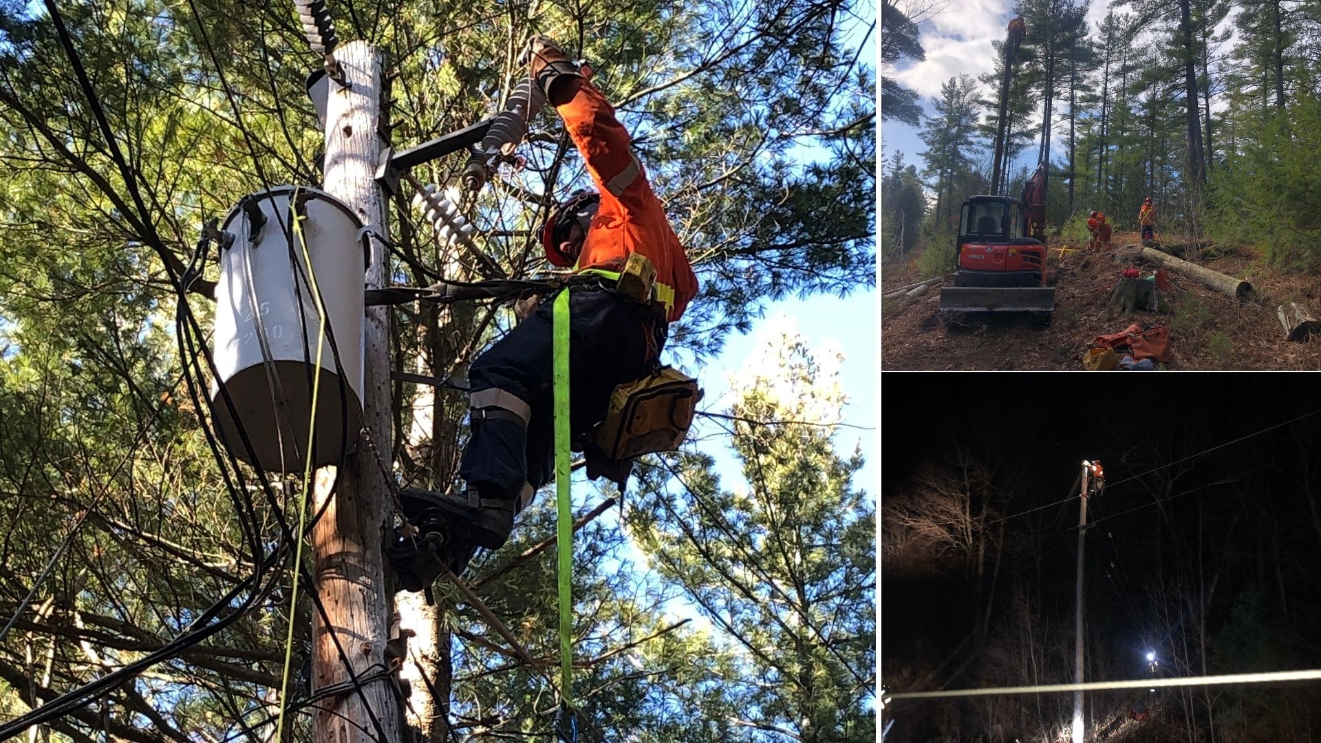 Hydro crews in Tweed, Ontario, assisting Hydro One with storm restoration.