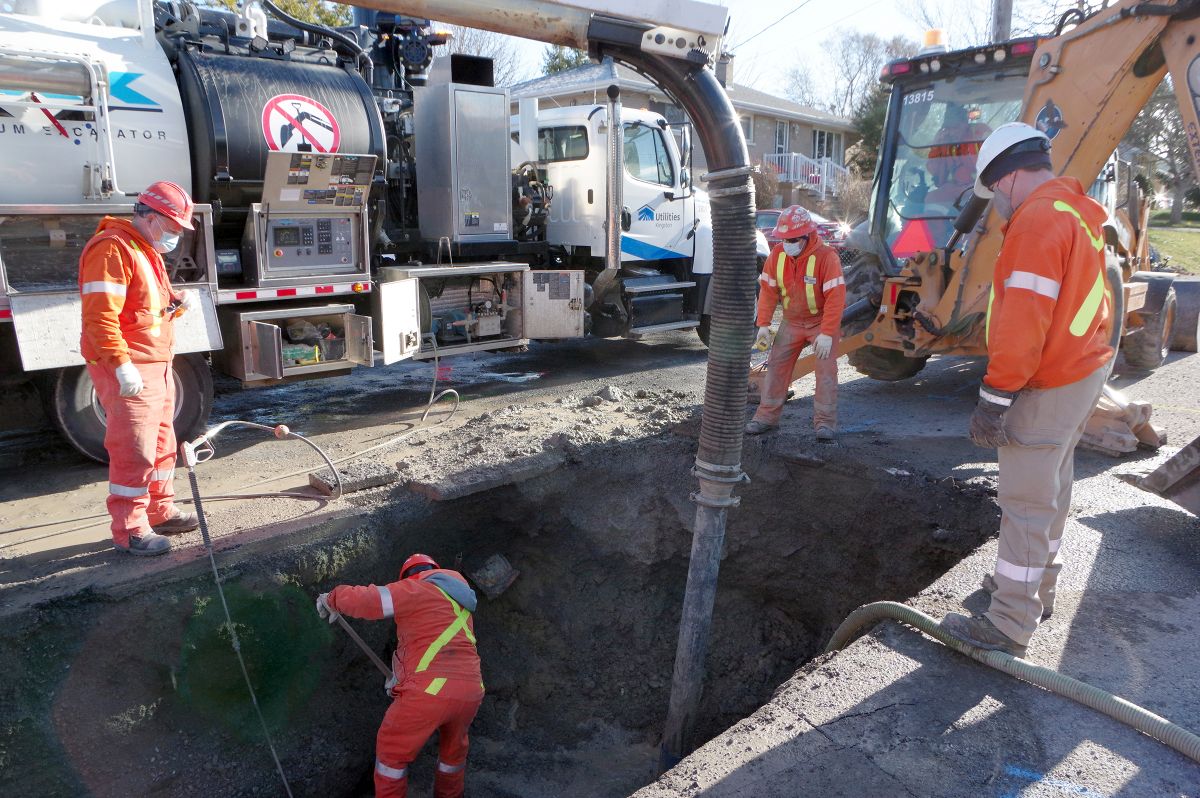 Crews respond to a water main break