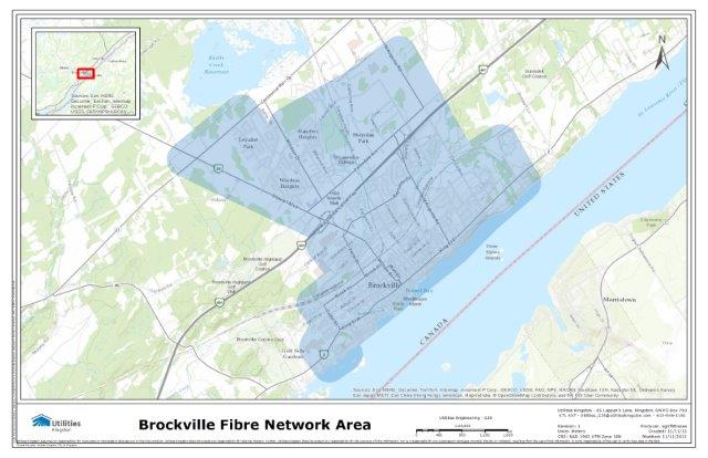 Map of Brockville Fibre Network Area