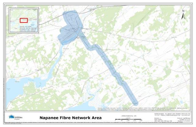 Map of Napanee Fibre Network Area