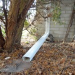 an ideally discharging downspout