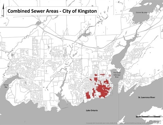 areas of Kingston with combined sewers