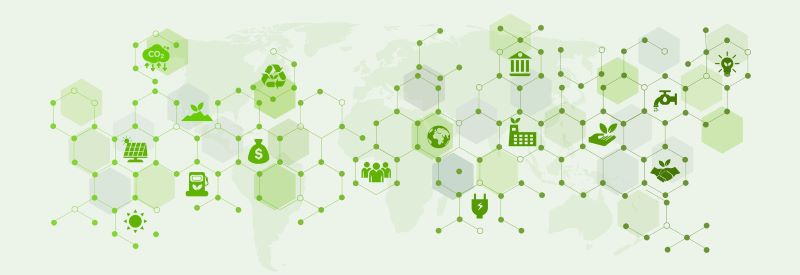 Icons representing Utilities Kingston's environmental, social, governance work..