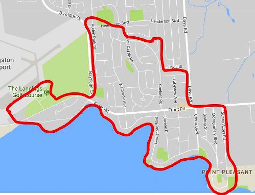 Project area for fog and dye testing is bound by •	Sunny Acres Road to west of Old Front Road, and Henderson Boulevard, south to Lake Ontario.